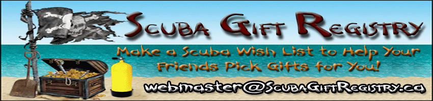 Contact the Scuba Gift Registry by email webmaster@scubagiftregistry.ca